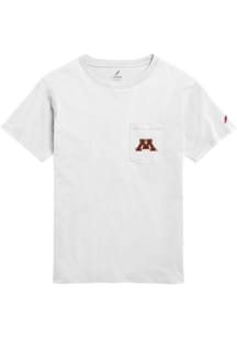 Minnesota Golden Gophers White All American Pocket Double Hit Short Sleeve T Shirt