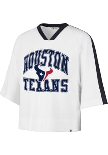 47 Houston Texans Womens White Big Overarch Short Sleeve T-Shirt