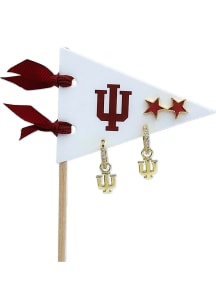 Indiana Hoosiers Star and Huggie Womens Earrings