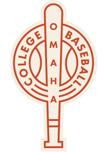 Omaha College Baseball Bat & Ball Stickers - Red