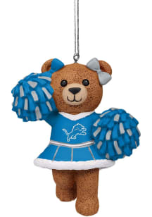 Detroit Lions Resin Cheer Bear Ornament - Blue