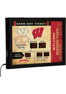 Wisconsin Badgers Scoreboard Wall Clock