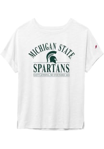Michigan State Spartans Womens White Slub Short Sleeve T-Shirt