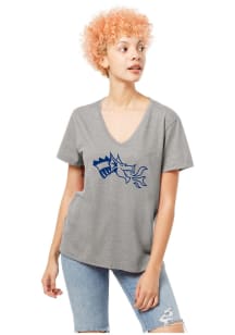 League Drexel Dragons Womens Ash V-Neck Short Sleeve T-Shirt