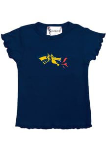 Drexel Dragons Girls Navy Blue Lettuce Edge Short Sleeve Fashion T-Shirt