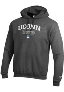 Champion UConn Huskies Mens Charcoal Pill Box Grandma Powerblend Long Sleeve Hoodie