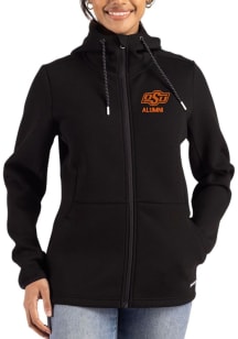 Cutter and Buck Oklahoma State Cowboys Womens Black Alumni Epic Comfort Full Zip Light Weight Jack..