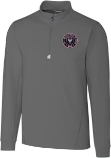 Cutter and Buck Inter Miami CF Mens Graphite Traverse Long Sleeve Qtr Zip Pullover