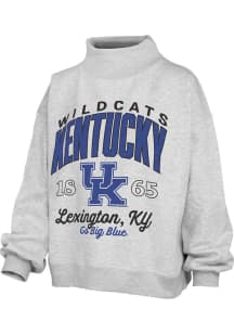 Pressbox Kentucky Wildcats Womens Ash Lingo Mock Neck Crew Sweatshirt