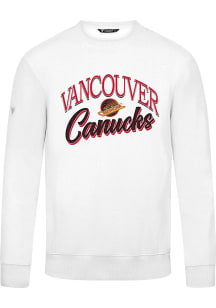 Levelwear Vancouver Canucks Mens White Zane Origins Long Sleeve Crew Sweatshirt