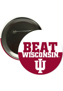 Indiana Hoosiers BEAT Wisconsin 3" Button - Red