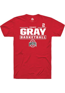 Chance Gray Ohio State Buckeyes Red NIL Stacked Box Short Sleeve Player T Shirt