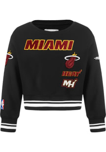 Pro Standard Miami Heat Toddler Black Retro Classics Long Sleeve Crew T Shirt