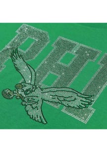 Forever Collectibles Philadelphia Eagles Womens Kelly Green Rhinestone Short Sleeve T-Shirt