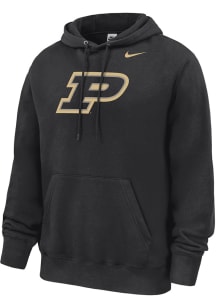 Nike Purdue Boilermakers Mens Black Primary Logo Club Fleece Long Sleeve Hoodie