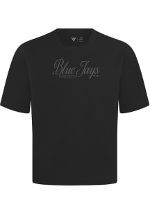 Levelwear Toronto Blue Jays Black Signature Knit Ethereal Short Sleeve Fashion T Shirt