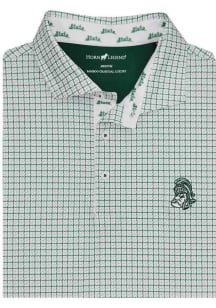 Michigan State Spartans Mens White Gruff Sparty Short Sleeve Fashion Polo