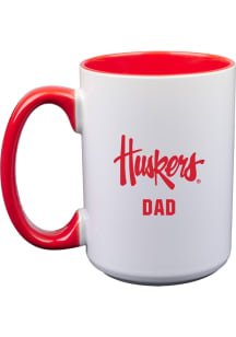 Nebraska Cornhuskers Dad 15oz Ceramic Mug - White