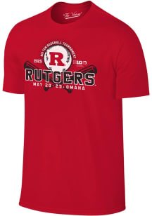 Rutgers Scarlet Knights Red 2025 Big Ten Baseball Short Sleeve T Shirt