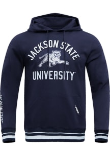 Pro Standard Jackson State Tigers Mens Navy Blue Stacked Logo Fashion Hood