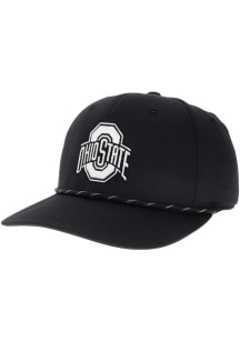 Ohio State Buckeyes Mens Black Back Nine Stretch Fit Primary Mark Flex Hat
