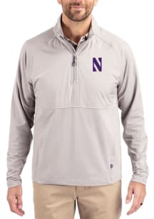 Cutter and Buck Northwestern Wildcats Mens Purple Adapt Eco Hybrid Long Sleeve Qtr Zip Pullover
