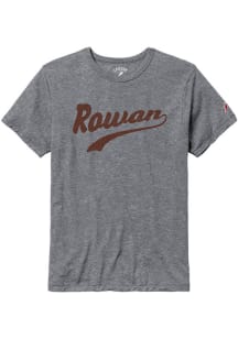 Rowan University Grey Football Script Short Sleeve Fashion T Shirt