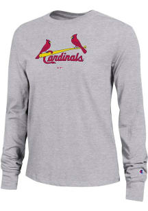 Champion St Louis Cardinals Womens Grey Core LS Tee