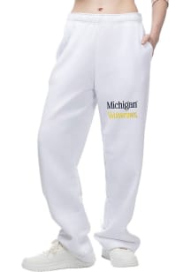 Michigan Wolverines Womens Pocket White Sweatpants