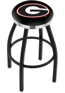 Georgia Bulldogs Chrome Seat Pub Stool - Black