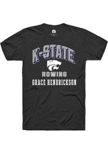 Grace Hendrickson K-State Wildcats Black NIL Arch Logo Short Sleeve Player T Shirt