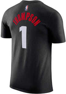 Amen Thompson Houston Rockets Black Statement Short Sleeve Player T Shirt