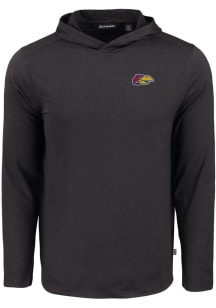 Cutter and Buck Kansas Jayhawks Mens Black Warkhawk Long Sleeve Lightweight Hoodie
