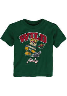 Nordy  Outer Stuff Minnesota Wild Toddler Green Baby Mascot Short Sleeve T-Shirt