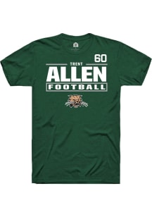 Trent Allen Ohio Bobcats Green Football NIL Stacked Box Short Sleeve Player T Shirt