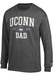 Champion UConn Huskies Charcoal Est Date Dad Jersey Long Sleeve T Shirt