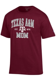 Champion Texas A&M Aggies Maroon EST Date Mom Jersey Short Sleeve T Shirt