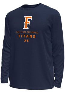 Under Armour Cal State Fullerton Titans Navy Blue Stacked Logo Tech Stretch Long Sleeve T-Shirt
