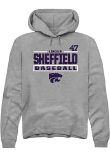 Lincoln Sheffield  Rally K-State Wildcats Mens Graphite NIL Stacked Box Long Sleeve Hoodie