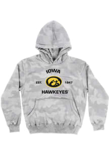 Vive La Fete Iowa Hawkeyes Youth Grey Camo Long Sleeve Hoodie