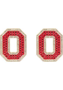 Ohio State Buckeyes Pave Logo Stud Womens Earrings