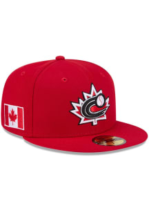 New Era Canada Mens Red 2026 World Baseball Classic 59FIFTY Fitted Hat
