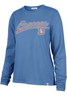 47 Denver Broncos Womens Blue Frankie Wordmark LS Tee