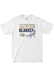 Jackson Blakely GA Tech Yellow Jackets White Illustrated Short Sleeve Fashion Player T Shirt