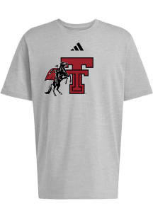 Adidas Texas Tech Red Raiders Grey Big Mascot Short Sleeve T Shirt