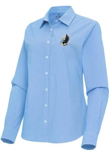 Antigua Minnesota United FC Womens Porter Long Sleeve Light Blue Dress Shirt