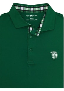 Michigan State Spartans Mens Green Custom Trim Vault Plaid Short Sleeve Fashion Polo
