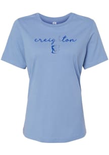 Summit Sportswear Creighton Bluejays Womens Light Blue foil Short Sleeve T-Shirt