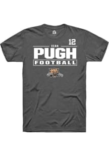 Eian Pugh Ohio Bobcats Dark Grey Football NIL Stacked Box Short Sleeve Player T Shirt