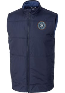 Cutter and Buck New York City FC Mens Navy Blue Stealth Sleeveless Jacket